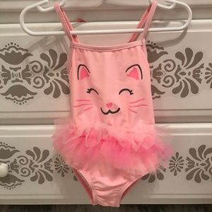 2T Pink Cat Bathing Suit